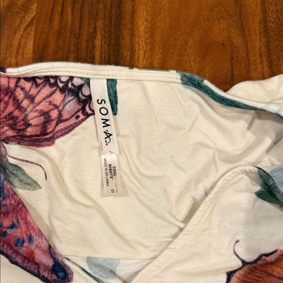 Four Soma Floral and Butterfly Pajama Camis - Cream and Pink - Picture 5 of 9